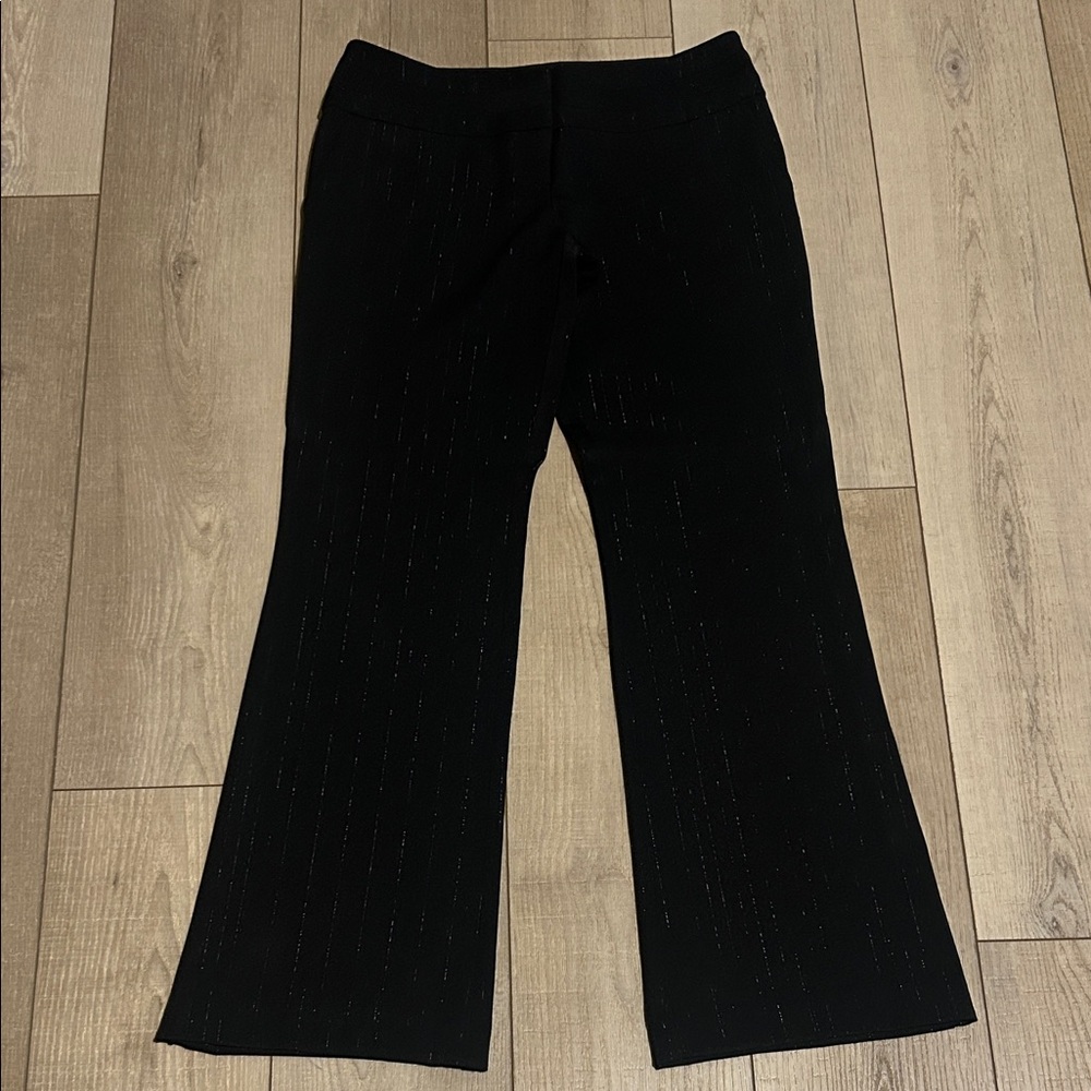 Tracy Evans Black Metallic Knit Flare Pants